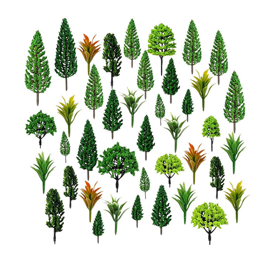 Choisonye Model Trees 1.1-5.1inch Mixed Diorama Green Model Trees Colorful Grass Architecture Mini Trees for Crafts Building Model Railway Scenery Landscape Supplies