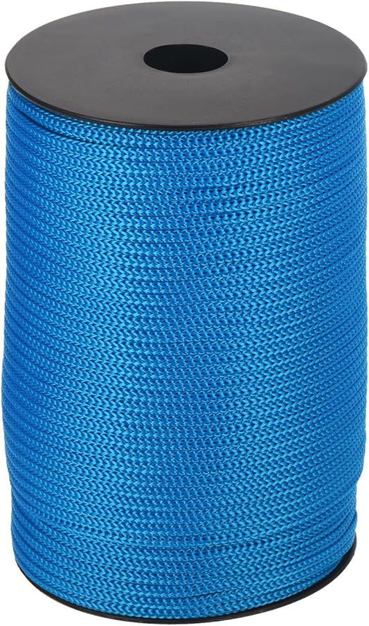 MECCANIXITY 5/32 Inch Polypropylene Rope Braided Ropes, 328ft Camping Rope Hollow Utility Cord for Clothesline, Hiking, Outdoor, RoyalBlue