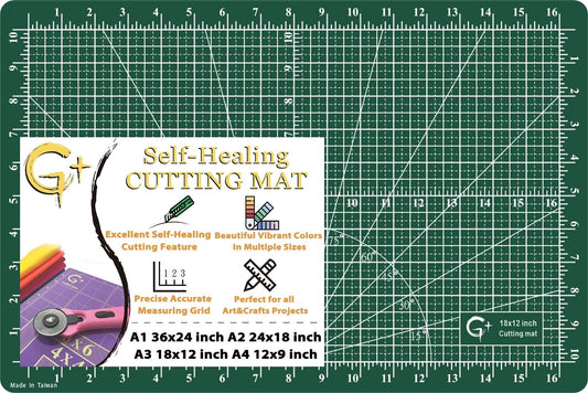 G+ Self healing Crafting Mat 12" x 18", Double-Sided Cutting Board 5-Ply Rotary Cutting Mat for Crafts, Fabric, Quilting, Sewing, Hobby, Precision Project