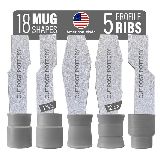 OUTPOST POTTERY Profile Ribs - Precision Pottery Rib Tools Made W/Durable PLA for Consistent Shapes, Floating Designs & Accurate Craft - Texture & Trimming Tools (Angular Bundle)