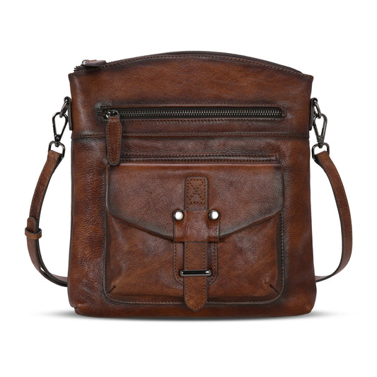 HESHE Crossbody Bags Leather Purse Vintage Shoulder Hangbags Satchel Bag with Multi Pockets Hobo Crossbody Purses(Coffee)