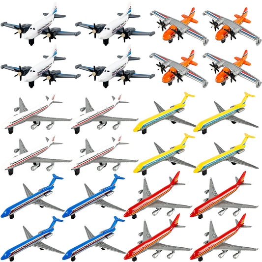 24 Pack Diecast Airplane Model Alloy Airplanes Toy for Kids Birthday Children's Day Party Favor Educational Fun Gifts Classroom Rewards