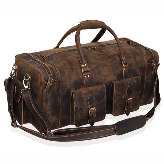 Large 28 inch duffel bags for men holdall leather travel bag overnight gym sports weekend bag