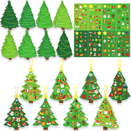 BCCSNNM 48 Pcs Christmas Tree Stickers Kit for Christmas DIY Hanging Art Ornaments Making Your Own Xmas Craft for Winter Holiday Party Classroom Activities Party Decoration