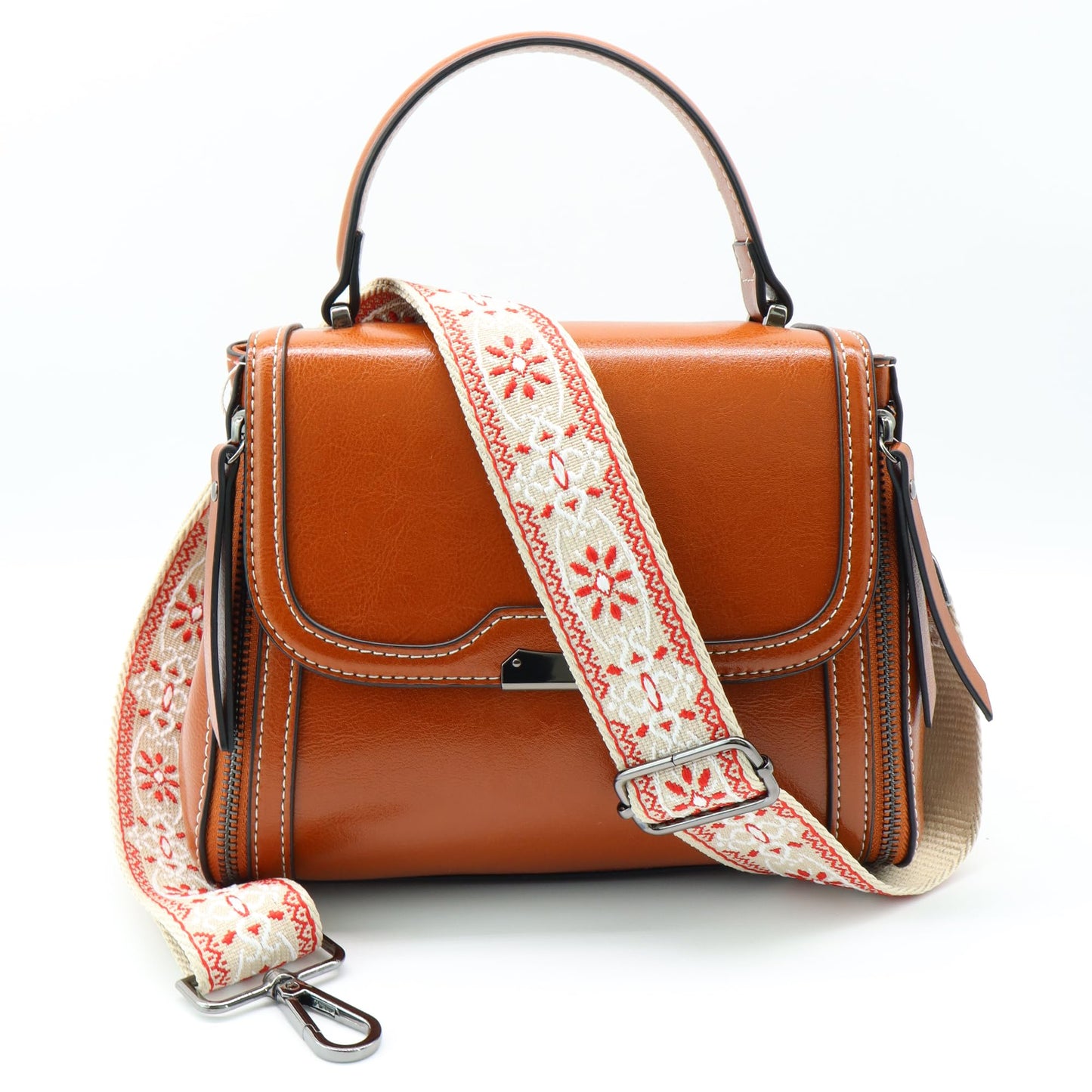 LEMEDE Purse Strap Adjustable Replacement Crossbody Bag Strap Retro Jacquard Embroidery Shoulder Straps for Canvas Bag