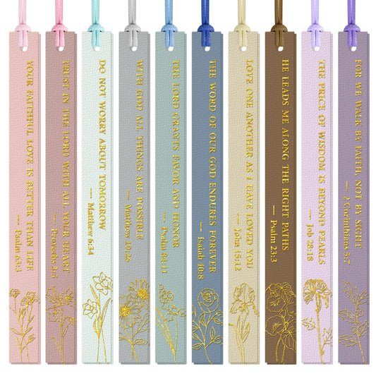 Bible Bookmark Christian Bookmarks, Pretty Bulk Leather Page Markers Religious Verse Scripture Book Marks for Reading Women Men Adults Book Lovers Christian Gifts Personalized Inspirational(20pcs)
