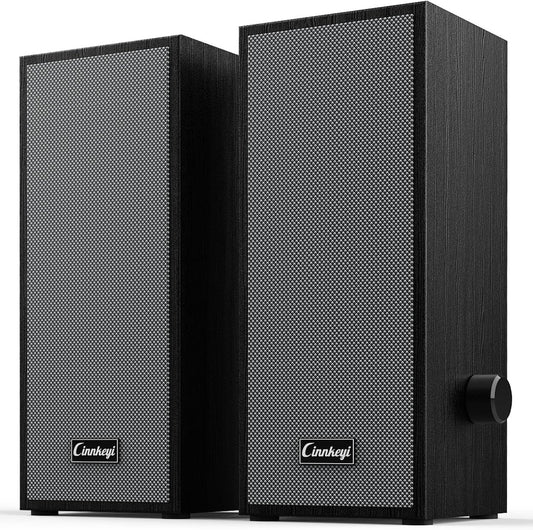 cinnkeyi 2.0, Small Computer Speakers USB/USB-C PC Speakers for Desktop Laptop, Bluetooth Stereo USB Speakers Compact