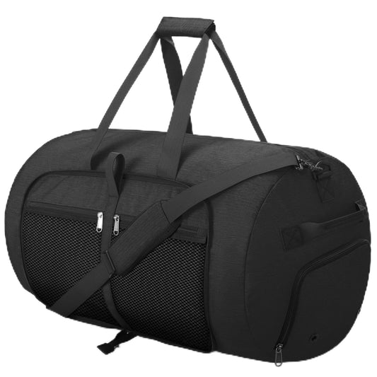 120L Foldable Waterproof Travel Duffel Bag for Men and Women with Shoe Compartment (Black, 120L)