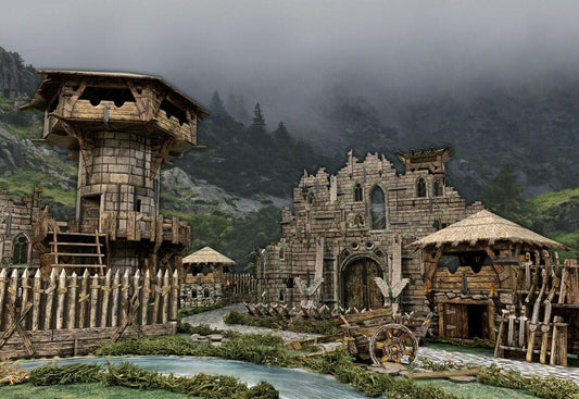 Battle Systems Fantasy Terrain Battlefield Core Set - 28-35mm DND D&D RPG Wargames Historical/Fantasy Card Scenery