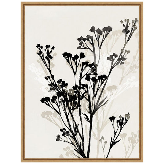 Amanti Art Framed Canvas Wall Art 30x23 Silhouettes of Delicate Blooms II by Aria K, Framed Wall Art Canvas, Flowers Artwork, Modern Contemporary Decor, Large Poster Painting for Living Room,