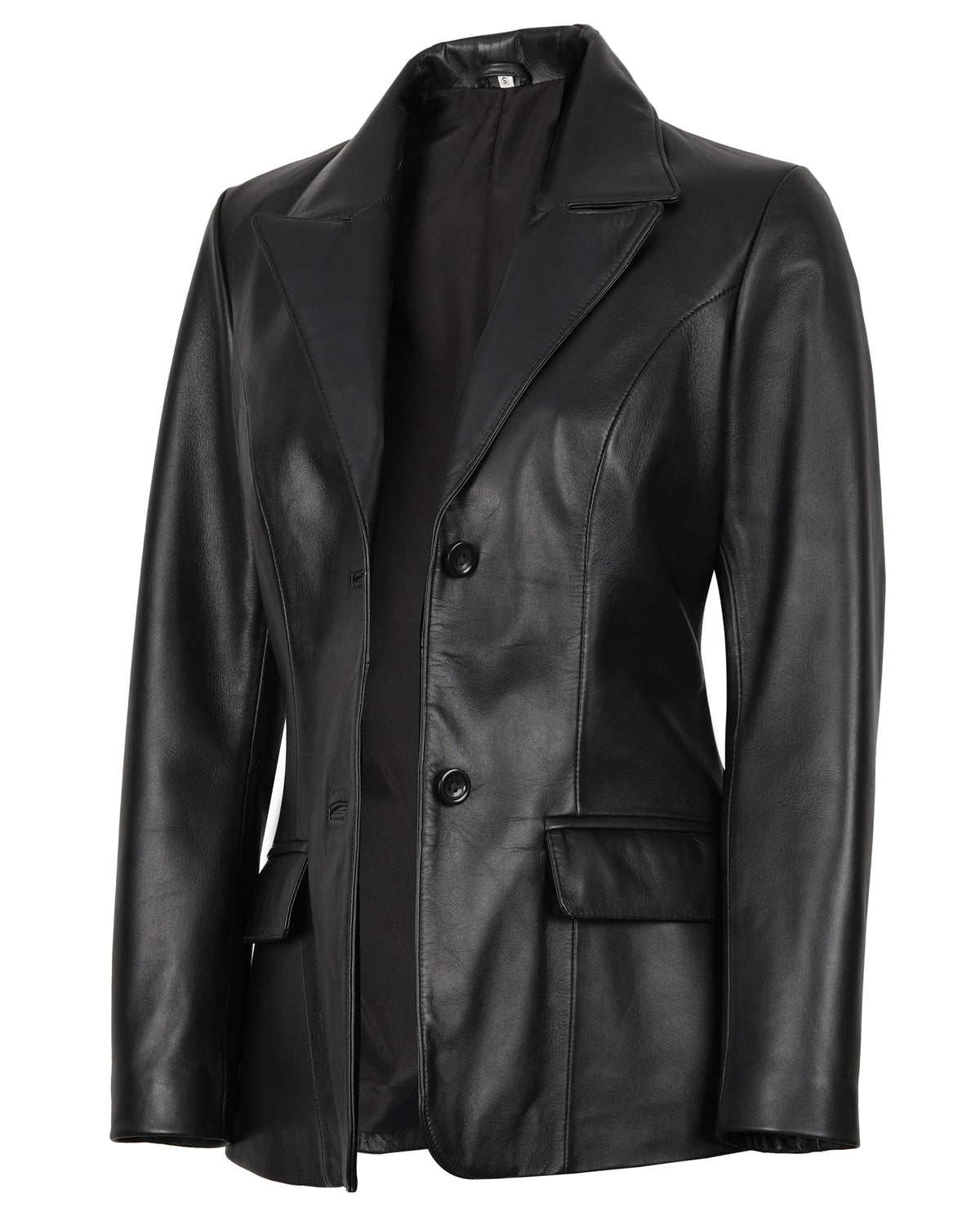 Decrum Black Leather Blazer Women - Blazer Jackets For Women | [1308964] Vcenza Black, L