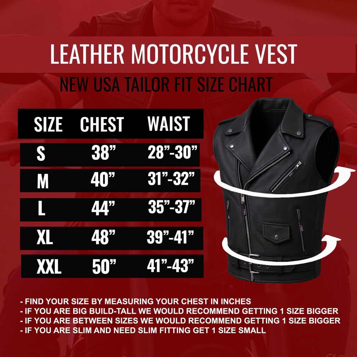 Jackets 4 Bikes Men's Classic Buffalo Leather Motorcycle Biker Vest | Vintage Cruiser Vest for Men, | Stylish Street Club Riding Black L