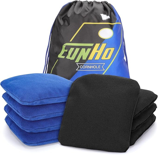 EunHo Dual Sided Cornhole Bags Regulation Set of 8 Professional Cornhole Bean Bags Slick and Stick for Tossing Game-All Weather