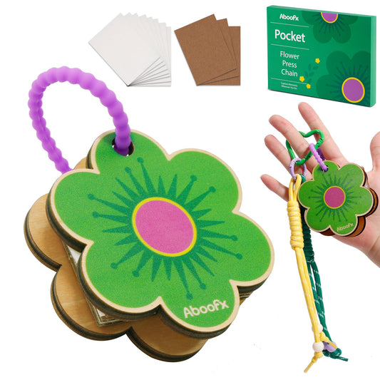 Aboofx Mini Flower Press 3" x 3", Pocket Flower Press Kit for DIY Crafts, Journaling and Gift for Nature Lovers