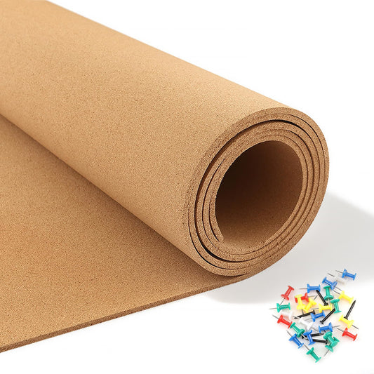 Cork Board Roll, Thick Bulletin Board Cork Sheet for Wall Dart, Crafts, DIY Projects (Small-16 x47 x1/4"-6 mm)