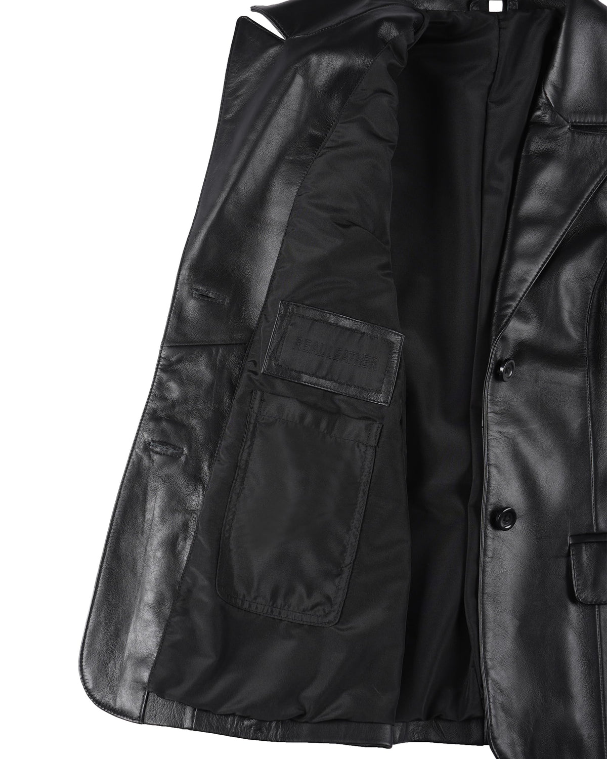Decrum Black Leather Blazer Women - Blazer Jackets For Women | [1308964] Vcenza Black, L