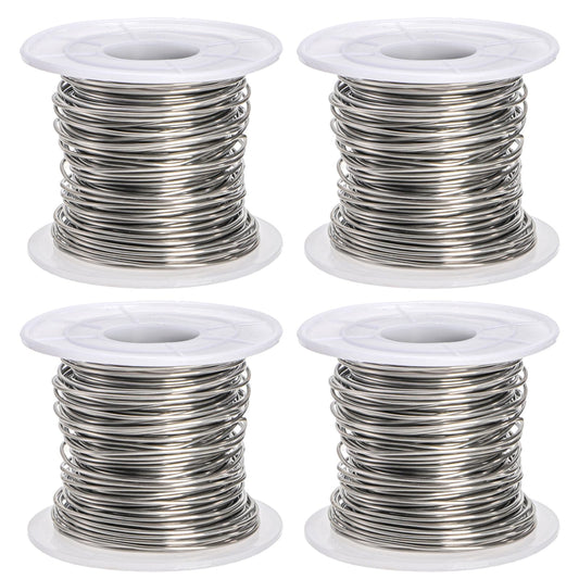 Okllen 4 Pack 18 Gauge Stainless Steel Wire, 1mm Jewelry Wire for Craft Making, Wrapping & Sculpting, 4 Rolls Total 340 ft