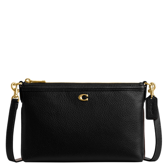 Coach Women's Legacy Zip Top Crossbody Bag, Black, One Size
