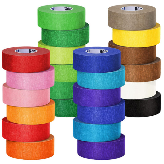 Oleitodh 24 Rolls Colored Masking Tape Bulk for Art, 1 inch x 720 Yards for Crafts, Labeling, DIY Decorative, Colored Painters Tape, Rainbow Colors Tape for General Use Projects, Easy Tear No Residue