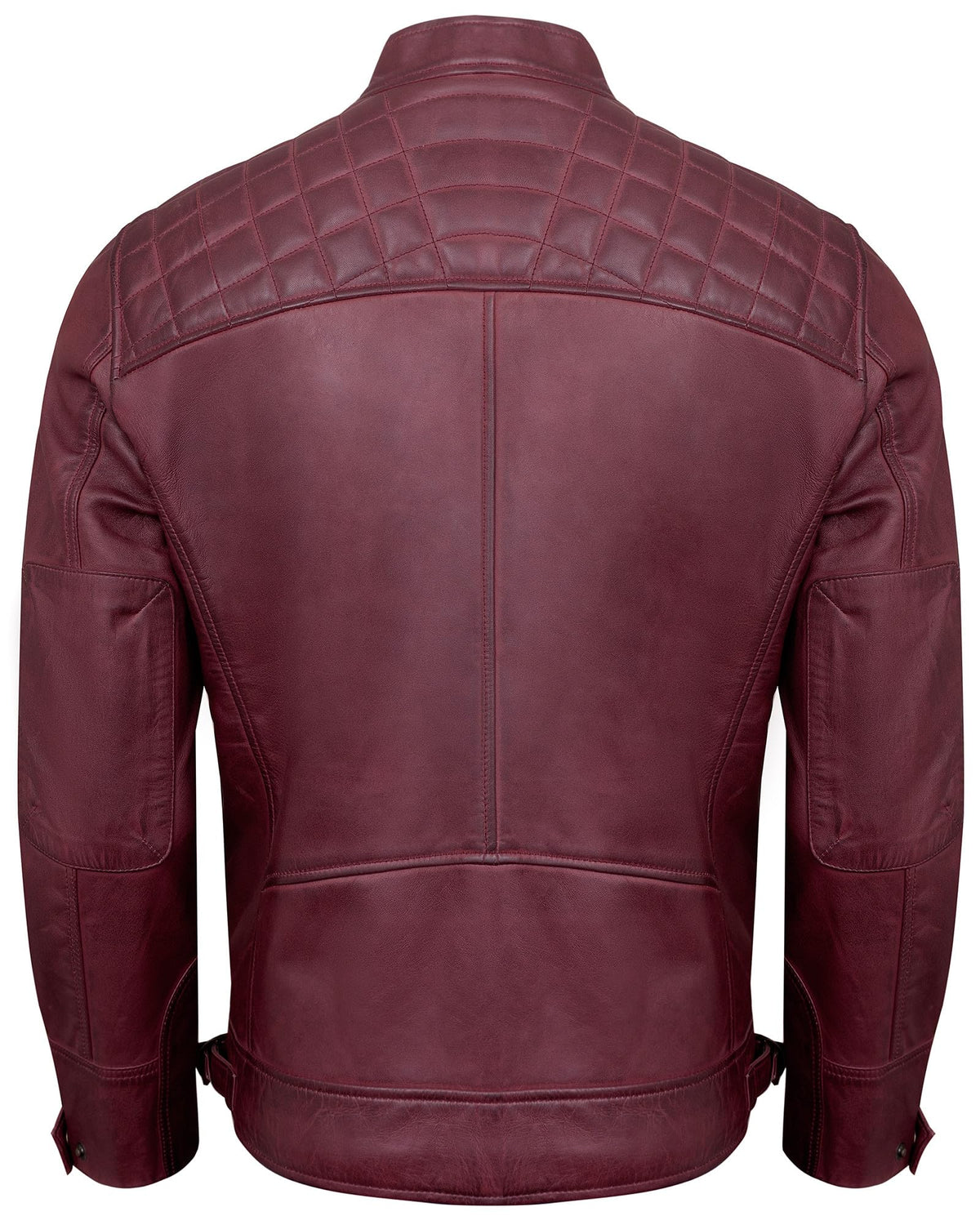 UrbanFocal Leather Jacket Men - Mens Maroon Leather Jackets | [101000403] Diamond1 Maroon, M