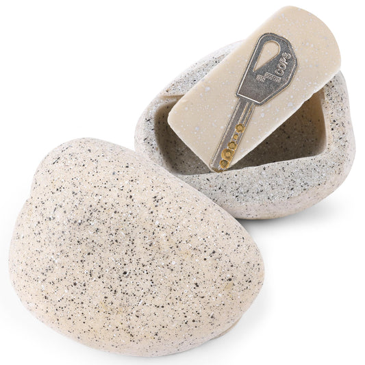 BarGifts Fake Rock Key Hider Safe for Outdoor Garden or Yard, Large Size Fake Stone Hidden Safe - Looks Stone- Hide A Key Outside in Rock