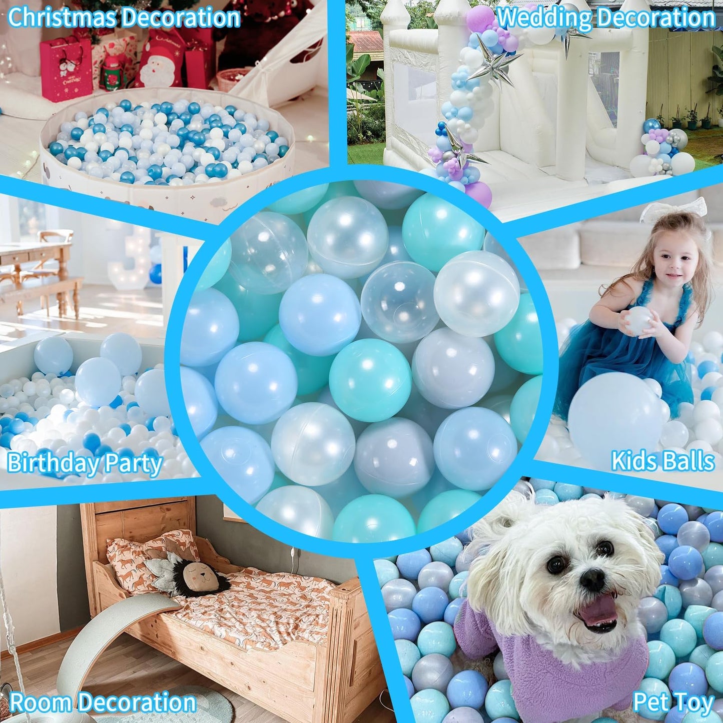 GOGOSO Playpen Balls for GirlsToddlers for Playhouse, Baby Pool, Play Ball Fun Centers, for Babies, Kids, Toddlers 1-3, Phthalate Free BPA Free 100pcs
