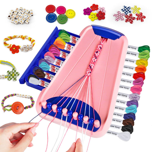 Bracelet Making Kit for Girls - Friendship Bracelet Kit - Christmas Gifts for Ages 6 7 8 9 10 11 12 Year Old Girl Birthday Gifts, Arts and Crafts for Kids Ages 8-12 Teen Bracelets DIY Maker Pink Blue