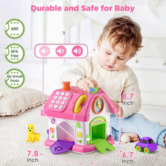 Vahome Musical Montessori Toys for 1 Year Old Girl Gifts, First Birthday Gifts for 1 Year Old Girl, Educational Baby Toy 12-18 Month Toddlers Ages 1-2 (Pink)