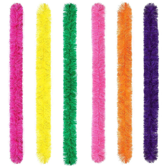 Feathers Boas Artificial Fluffy Boas 5 Ft Decoration for DIY Crafts Wedding Costume Christmas Party Supplies (mix colors, 6PCS)