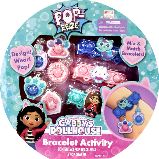 Tara Toys Gabby's Dollhouse Pop-Eeze Bracelet Activity Set Snap Bead Jewelry Kit for Kids with Charms & Carry Case DIY Craft Gift for Girls Ages 3+ Inspired by DreamWorks Gabby