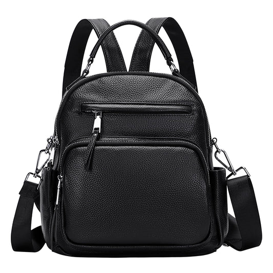 ALTOSY Genuine Leather Backpack for Women Small Convertible Backpack Purse Ladies Shoulder Bag 4 in 1 to Carry
