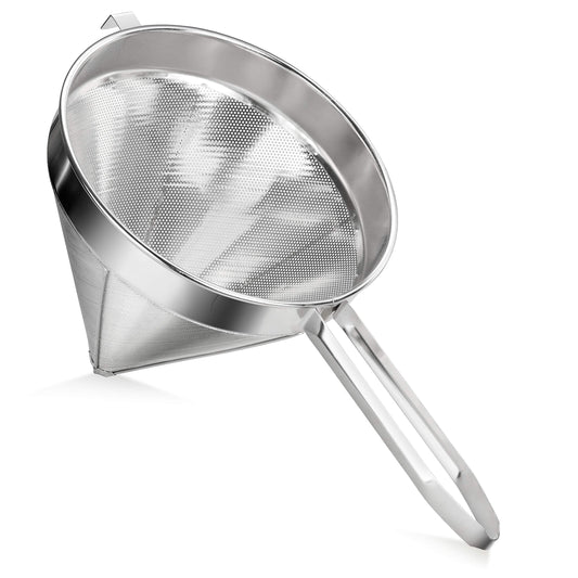 New Star Foodservice 537478 18/8 Stainless Steel China Cap Strainer (7-Inch, Fine Mesh)