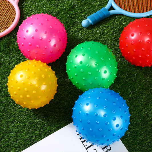 Lenwen 200 Pcs Kids Knobby Balls 6.3 Inch Soft Bouncy Balls Bulk for Toddlers Inflatable Sensory Toys with Air Pump Spiky Massage Stress Toys for Kindergarten Playground Backyard Pool, 5 Color