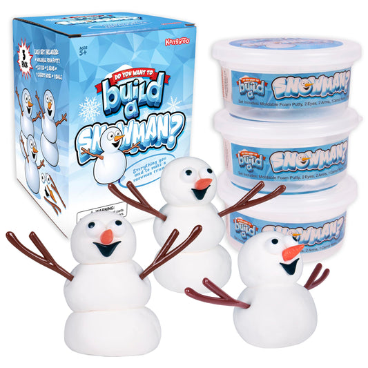 Kangaroo 3 Pack Build a Snowman Kit Snowballs Toys for Kids Stocking Stuffers - Snow Play Winter Toys Christmas Crafts DIY - Snow Man Kit Outdoor Modeling Clay Craft - Xmas Stocking Stuffers for Kids