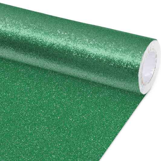 Glitter Green Paper Roll for Bulletin Board DIY Crafts Paper Glitter Wallpaper Dark Green Wrapping Papers 17x240 Inch Sparkle Poster Board Background Wallpaper for Home Office Classroom Decor