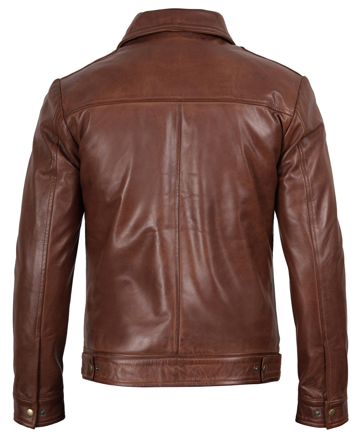 Decrum Vintage Leather Jacket - Lambskin Brown Leather Jackets Men | [1100374] Jose Cognac, L