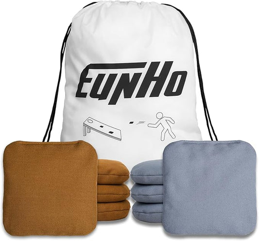 EunHo Cornhole Bags Set of 8 Regulation Size & Weight Corn Hole Bean Bags Official Professional All Weather for Tossing Game with Carry Case