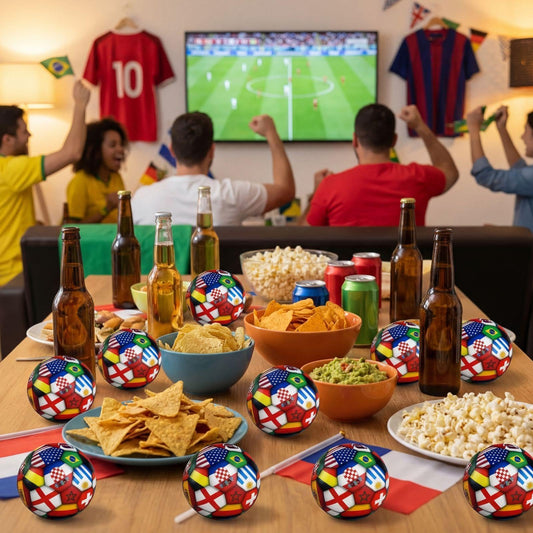 Syhood 30 Pcs Mini Soccer Stress Balls International Country Flags Mini Foam Soccer Small Foam Anxious Toy Sports Lover Gift for Adult Football Party Decoration Supplies