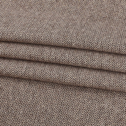 AHANDMAKER Coffee Tweed Fabric, 59x39 Inches Fiber Woven Fabrics Herringbone Tweed Fabric for DIY Crafts Sewing Dress Handbag Coat Costume Clothing Accessories Upholstery Decor
