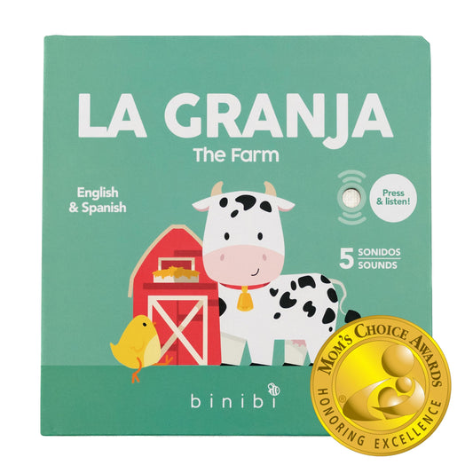 Binibi La Granja Bilingual Sound Book - Interactive Spanish Learning for Babies - Ages 1-5