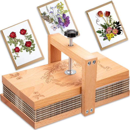 NPBIYOYG Large Flower Press Kit, 8 Layers Wooden Flower Press, Even Pressure for Wedding Bouquet Leaf Pressing DIY Arts and Crafts, Pressed Flowers Preservation for Adults