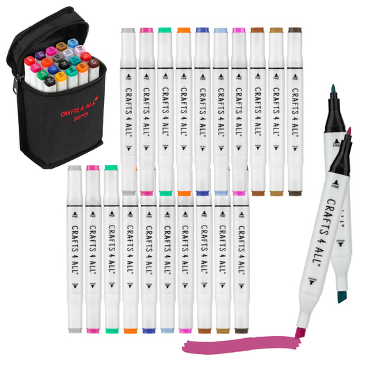 Crafts 4 All Fabric Markers for Clothes - Pack of 20 No Fade, Dual Tip Permanent Fabric Pens - No Bleed, Machine Washable Shoe Markers for Fabric Decorating - Laundry Marker, Erases Stains Easily