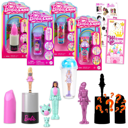 Barbie Mystery Reveal Doll Ultimate Play Set - Bundle with 4 Color Reveal and Mystery Dolls with Accessories Plus Stickers, More | Barbie Blind Bags for Kids, Girls