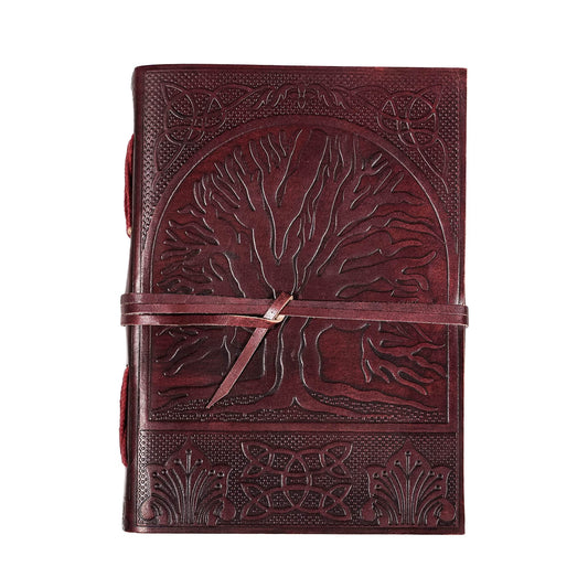 Lord of Battles Handcrafted Genuine Leather Tree of Life Journal with Leather Cord