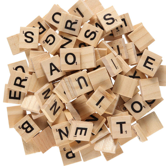ZEONHAK 1200 PCS Wood Letter Scrabble Tiles, Wooden Scrabble Letters, Letter Tiles for Crafts, DIY Decoration, Spelling, Alphabet Coaster, A-Z Capital Wooden Letters for Crafts