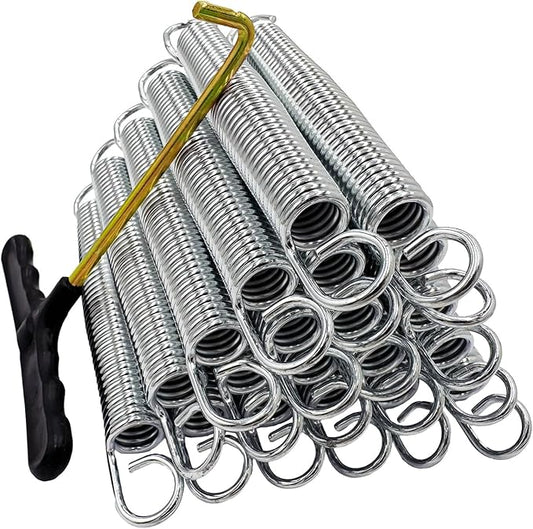 ZhenT Trampoline Springs Heavy Duty Galvanized 60Si2Mn Trampoline Replacement Parts Accessories with Tool,Suitable for Skywalker, JumpKing, Upperbounce, Skybound,20 Pcs Pack
