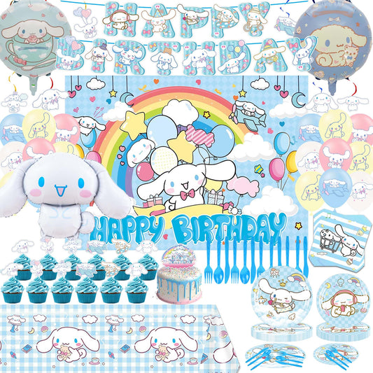 123 PCS Birthday Party Decorations - Happy Birthday Banner, Balloons, Tablecloth, Paper Tableware, Backdrop,Hanging Swirl for Adult Party Supplies
