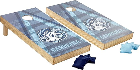 Wild Sports NCAA College 2' x 4' Wood Direct Print Tournament Cornhole Set, 8 Bean Bags, Vintage Triange Design - Tailgate, Outdoor, Backyard