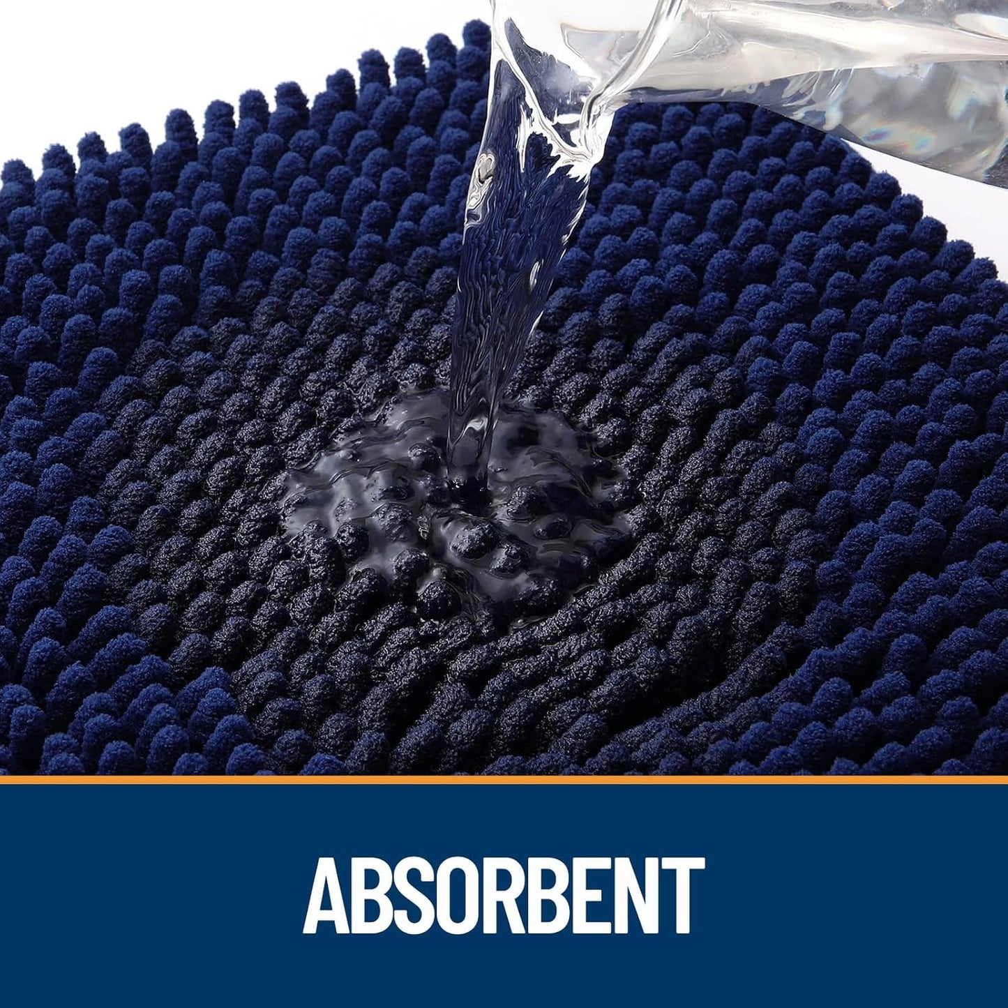 OLANLY Dog Door Mat - Absorbent Non-Slip Washable Chenille Mat for Muddy Paws | 54x32, Navy Blue