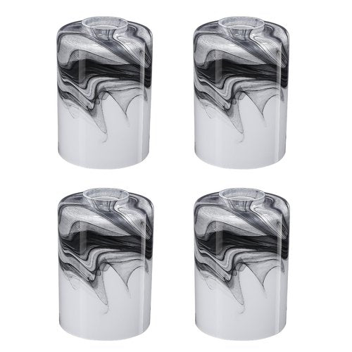 Cylinder Glass Lamp Shade for Pendant Light 1.65in fitter Decorative Grey Marble Glass Wall Sconce Light Shade blown Art Glass Replacement Shade for Vanity Light,Table Lamp Ceiling Fan Light 4Pack